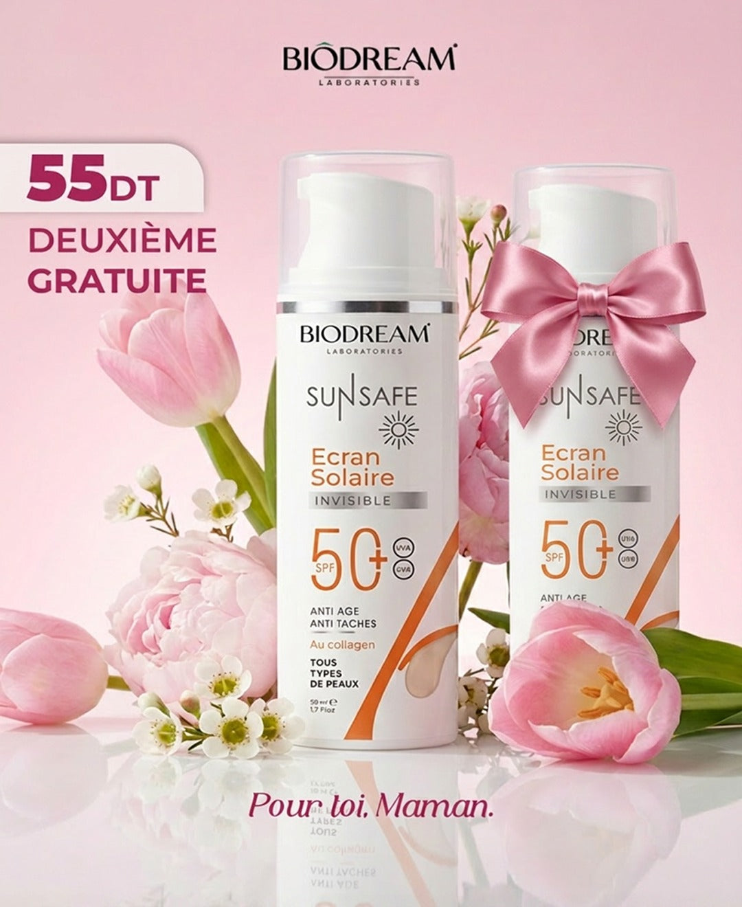 Ecran solaire + 1 GRATUIT